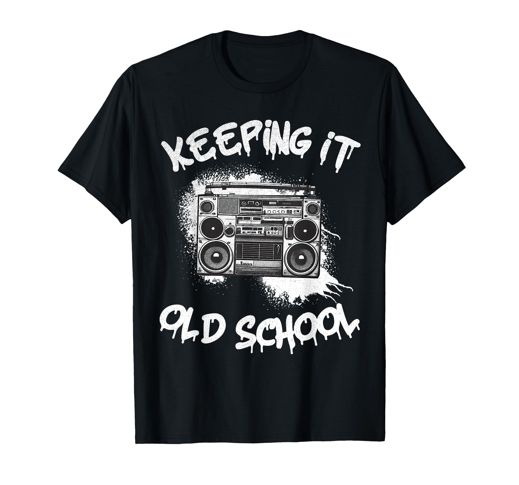 Keeping It Old School Boombox 80S Hip T-Shirt - Minimalist Print Men Women - T-Shirt, Sweatshirt, Hoodie