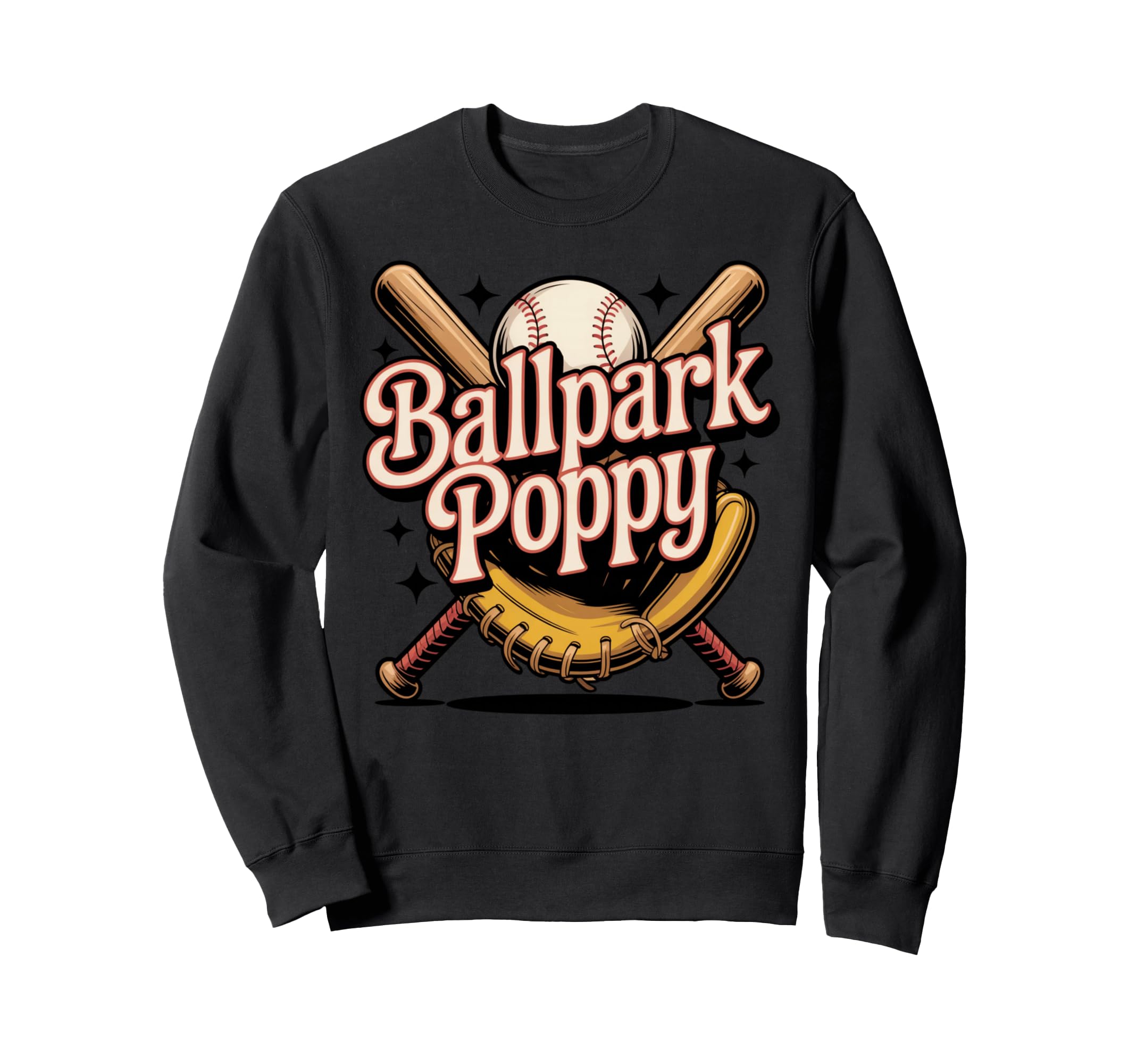 Ballpark Poppy Softball And Baseball Sweatshirt - Trendy Graphic Men Women - T-Shirt, Sweatshirt, Hoodie