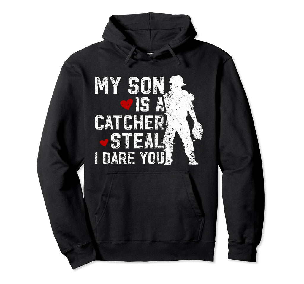 My Son Is Baseball Catcher Mom Hoodie - Aesthetic Graphic for Adults - T-Shirt, Sweatshirt, Hoodie