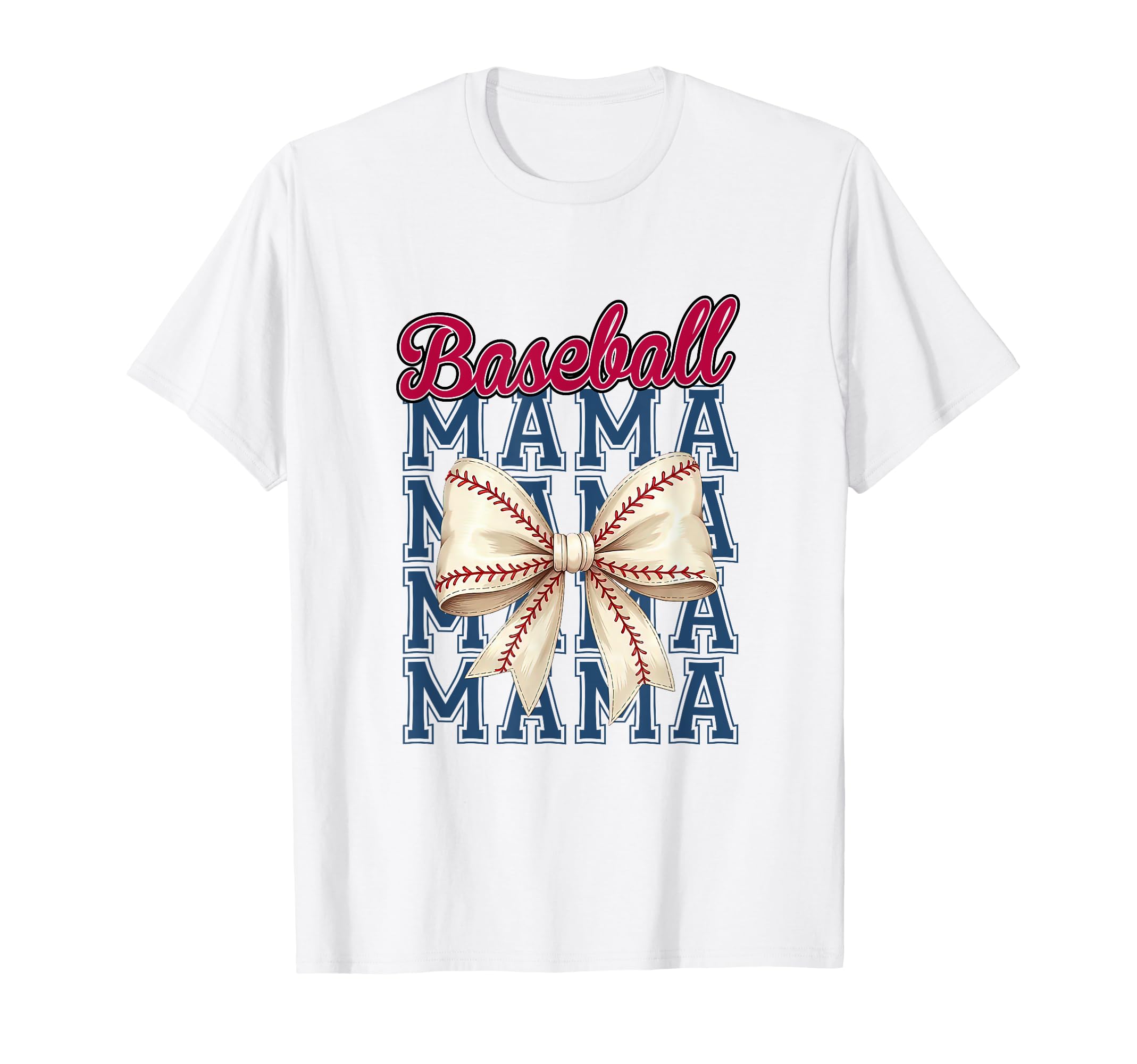Baseball Mama Coquette Bow Mom Baseball T-Shirt - Novelty Apparel Unisex - T-Shirt, Sweatshirt, Hoodie