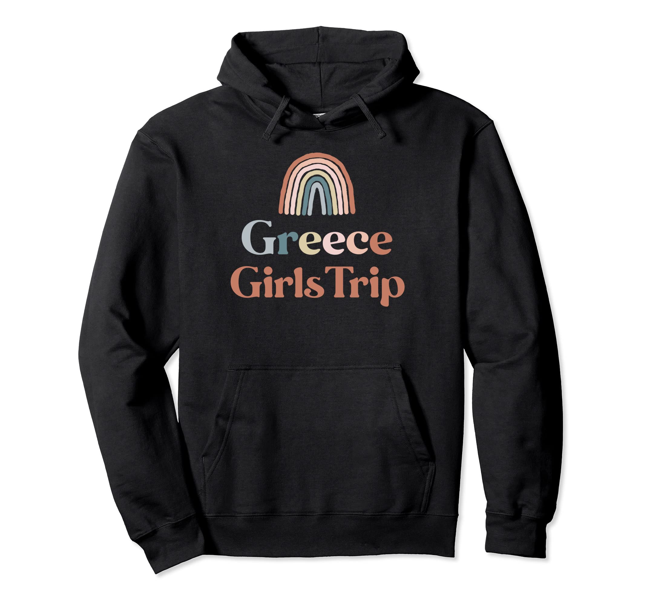 Greece Trip Boho Rainbow Group Matching Hoodie - Graphic Print Unisex - T-Shirt, Sweatshirt, Hoodie