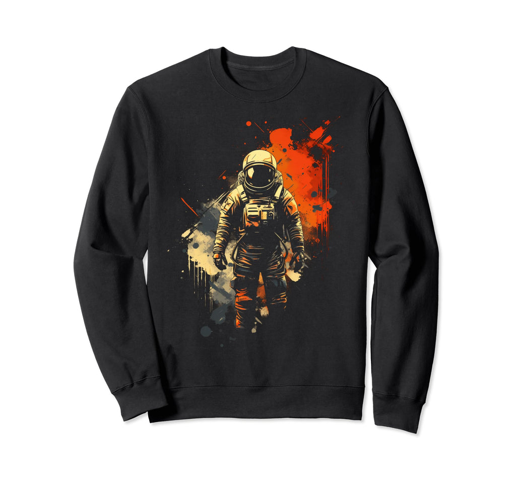Astronaut Space Distressed 90S Sweatshirt - Novelty Apparel for Adults - T-Shirt, Sweatshirt, Hoodie