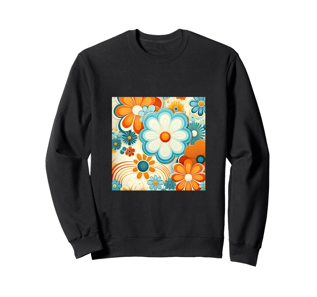 70S Wallpaper Flowers Floral Pattern Sweatshirt - Unique Graphic Men Women - T-Shirt, Sweatshirt, Hoodie