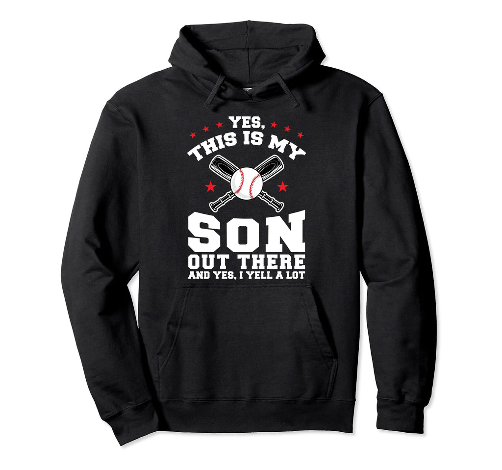 Yes This Is My Son Out Baseball Mom Hoodie - Unique Graphic Men Women - T-Shirt, Sweatshirt, Hoodie