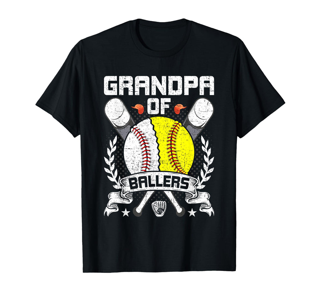 Grandpa Ballers Baseball Lover Gift T-Shirt - Aesthetic Graphic for Adults - T-Shirt, Sweatshirt, Hoodie
