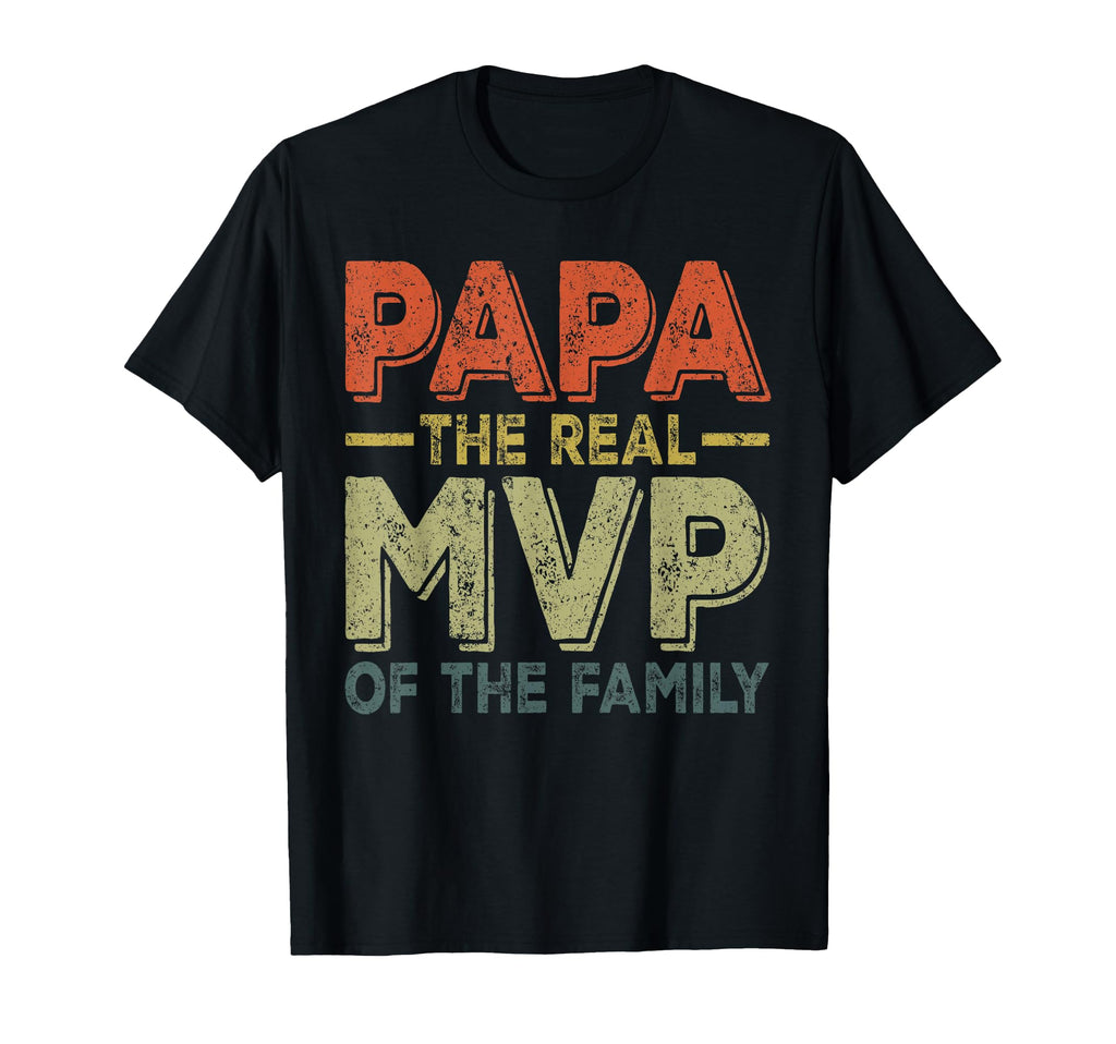 Grandpa Baseball Papa Real Mvp Famil T-Shirt - Casual Everyday Wear Unisex - T-Shirt, Sweatshirt, Hoodie