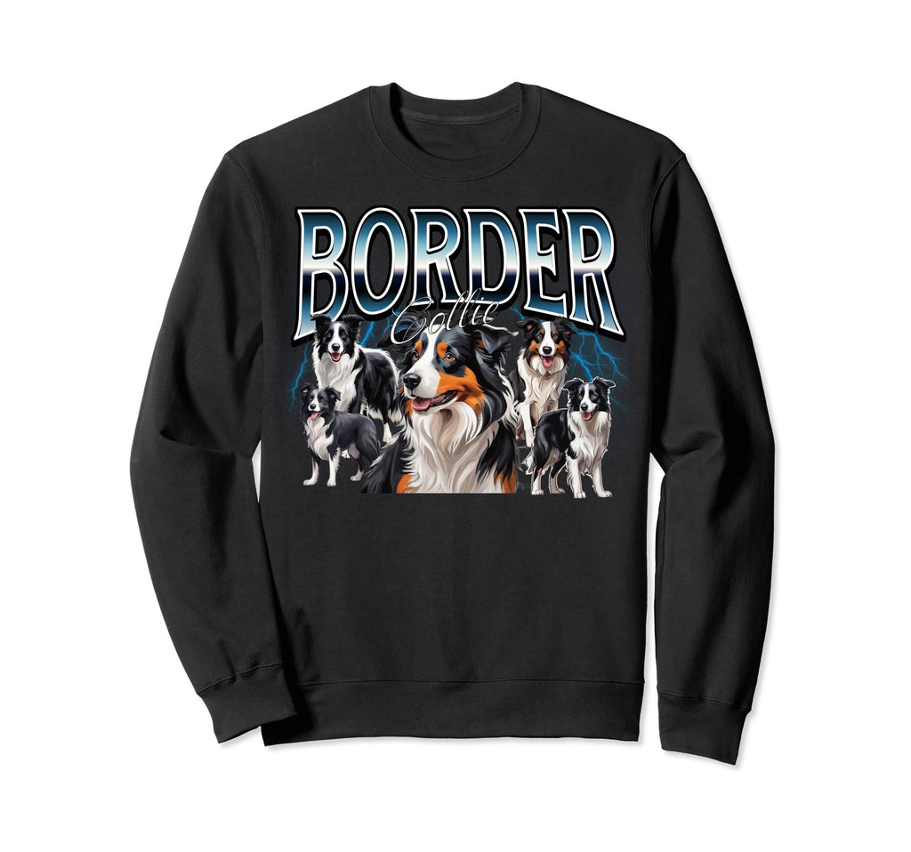 Border Collie Dog 90S Bootleg Sweatshirt - Casual Everyday Wear for Adults - T-Shirt, Sweatshirt, Hoodie