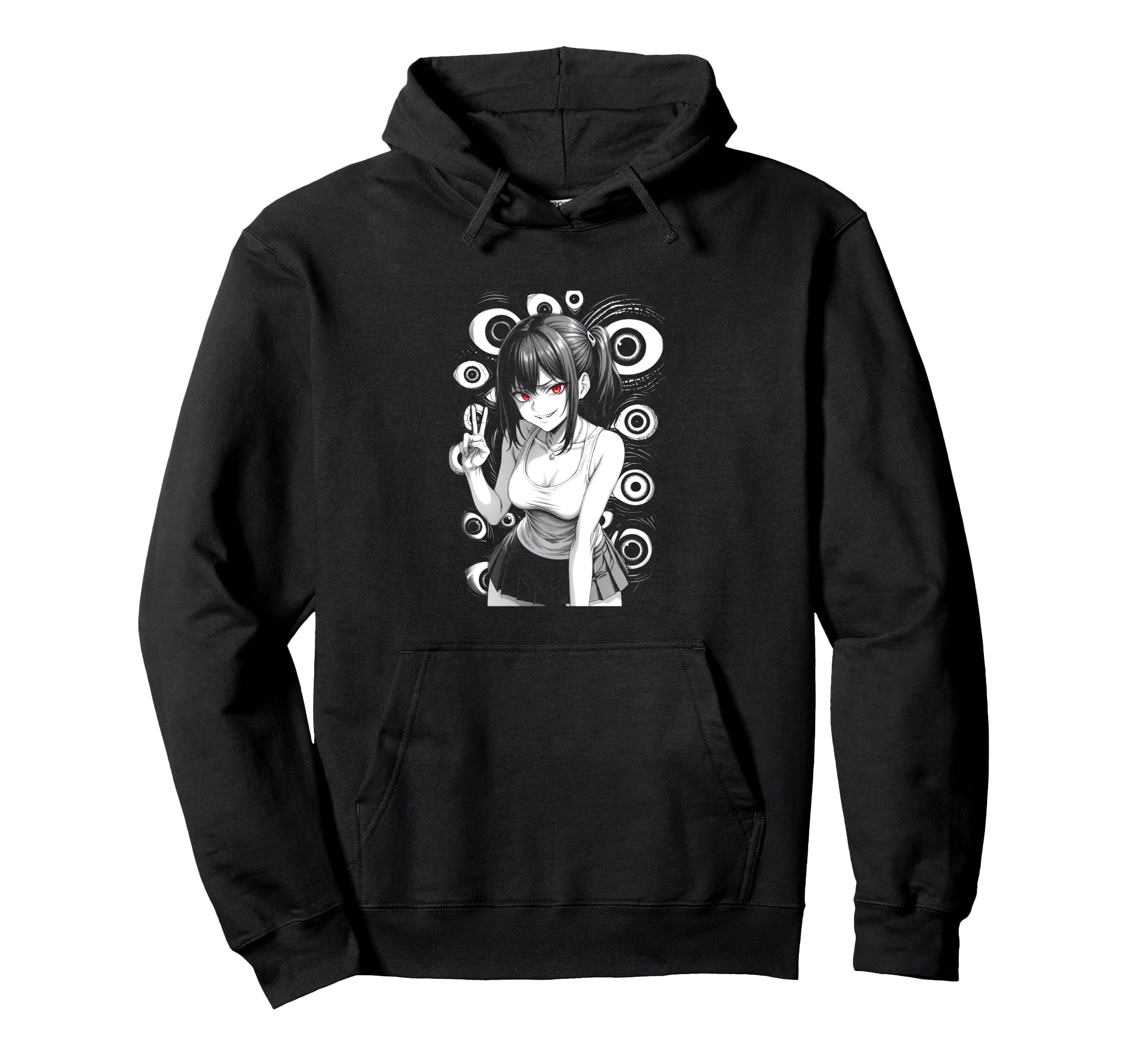 Y2K Goth Anime Eyes That Watch Anime Hoodie - Unique Graphic for Adults - T-Shirt, Sweatshirt, Hoodie