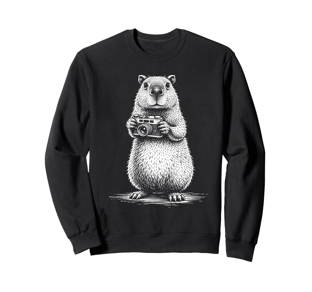 Photographer Capybara Camera Funny Sweatshirt - Streetwear Style Unisex - T-Shirt, Sweatshirt, Hoodie