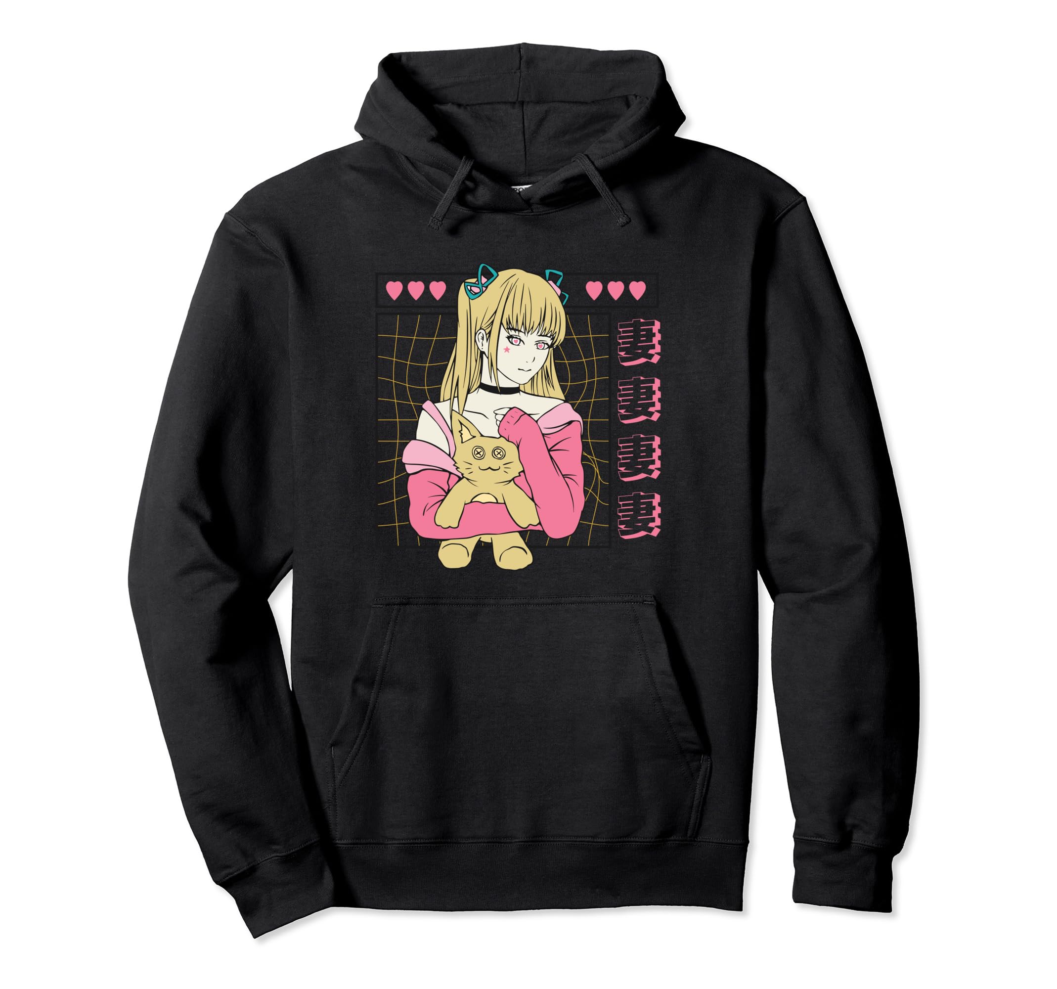 Anime Teddy And Red Eyes Art Japanese Hoodie - Novelty Apparel Men Women - T-Shirt, Sweatshirt, Hoodie