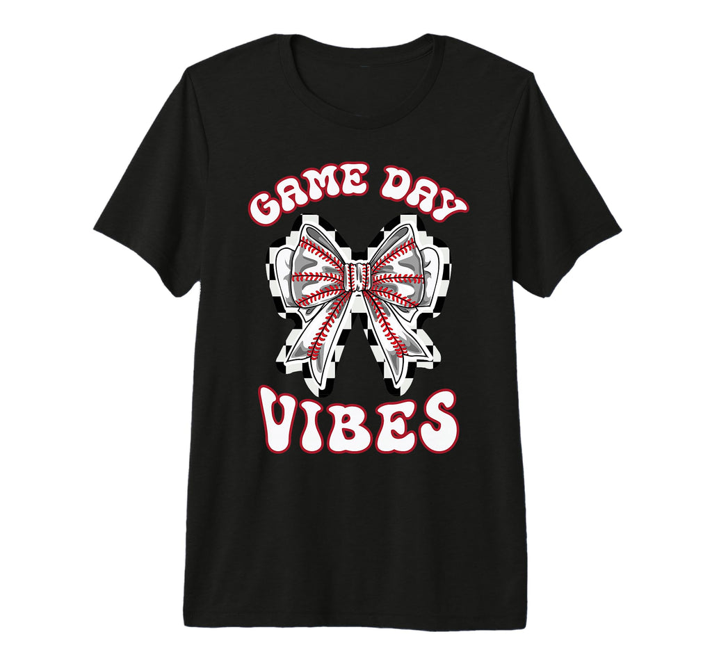Baseball Mom Coquette Bow Game Day Vibes T-Shirt - Graphic Print Men Women - T-Shirt, Sweatshirt, Hoodie