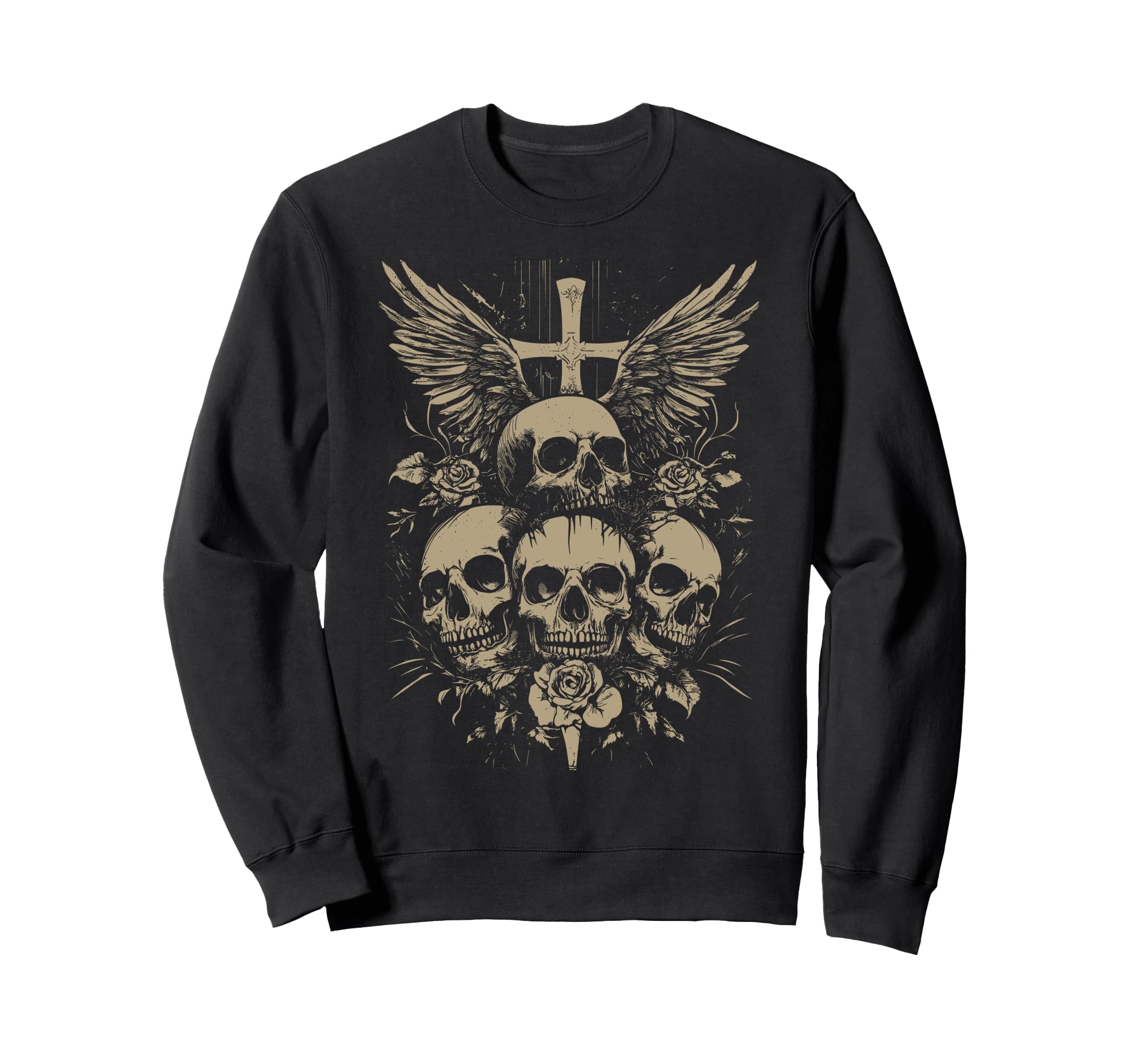 Skull Cross Y2K Grunge Aesthetic Sweatshirt - Streetwear Style Men Women - T-Shirt, Sweatshirt, Hoodie