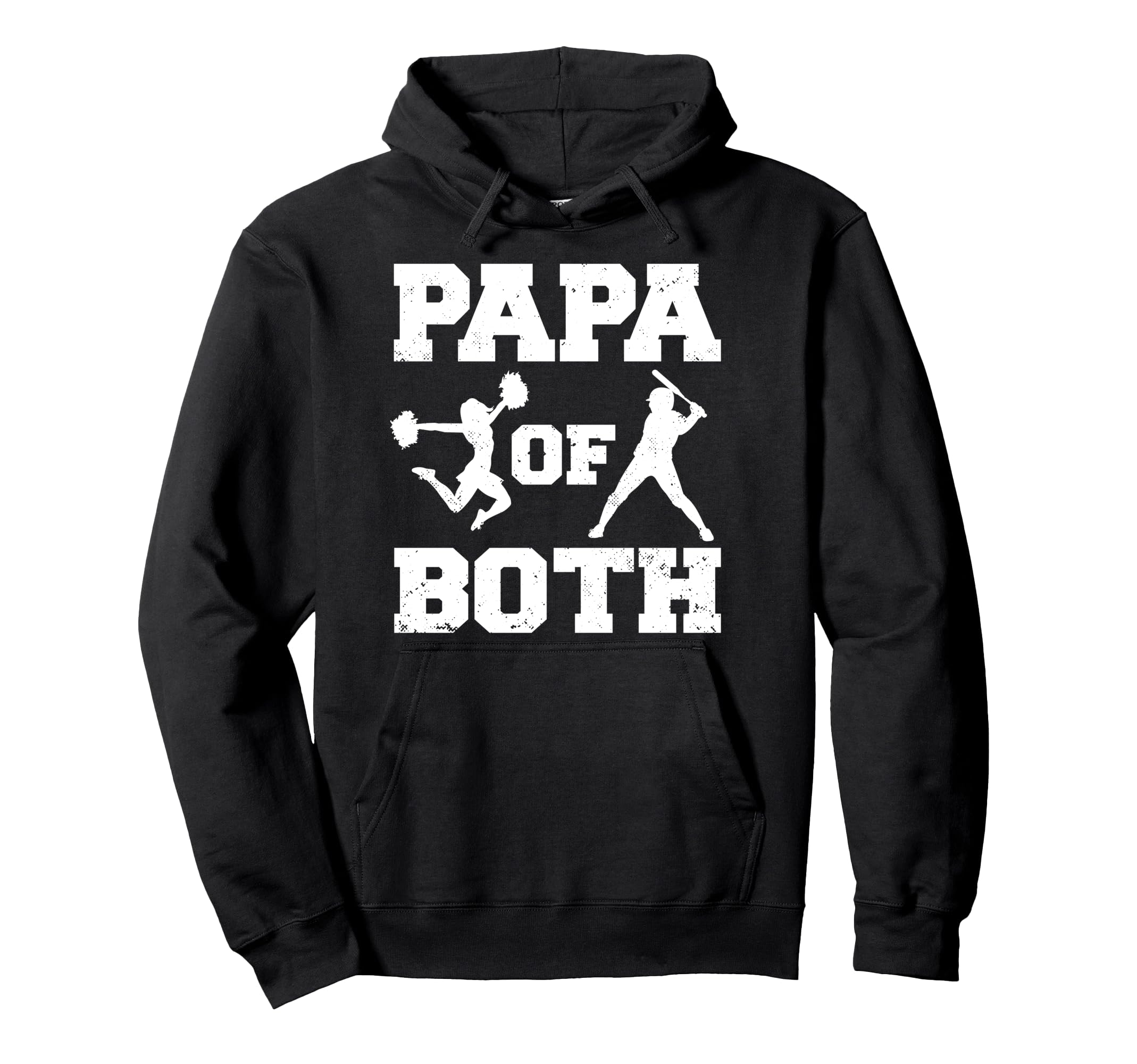 Papa Both Funny Baseball And Cheer Hoodie - Casual Everyday Wear Men Women - T-Shirt, Sweatshirt, Hoodie