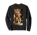 Distressed Cat Playing Guitar Sweatshirt - Minimalist Print for Adults - T-Shirt, Sweatshirt, Hoodie
