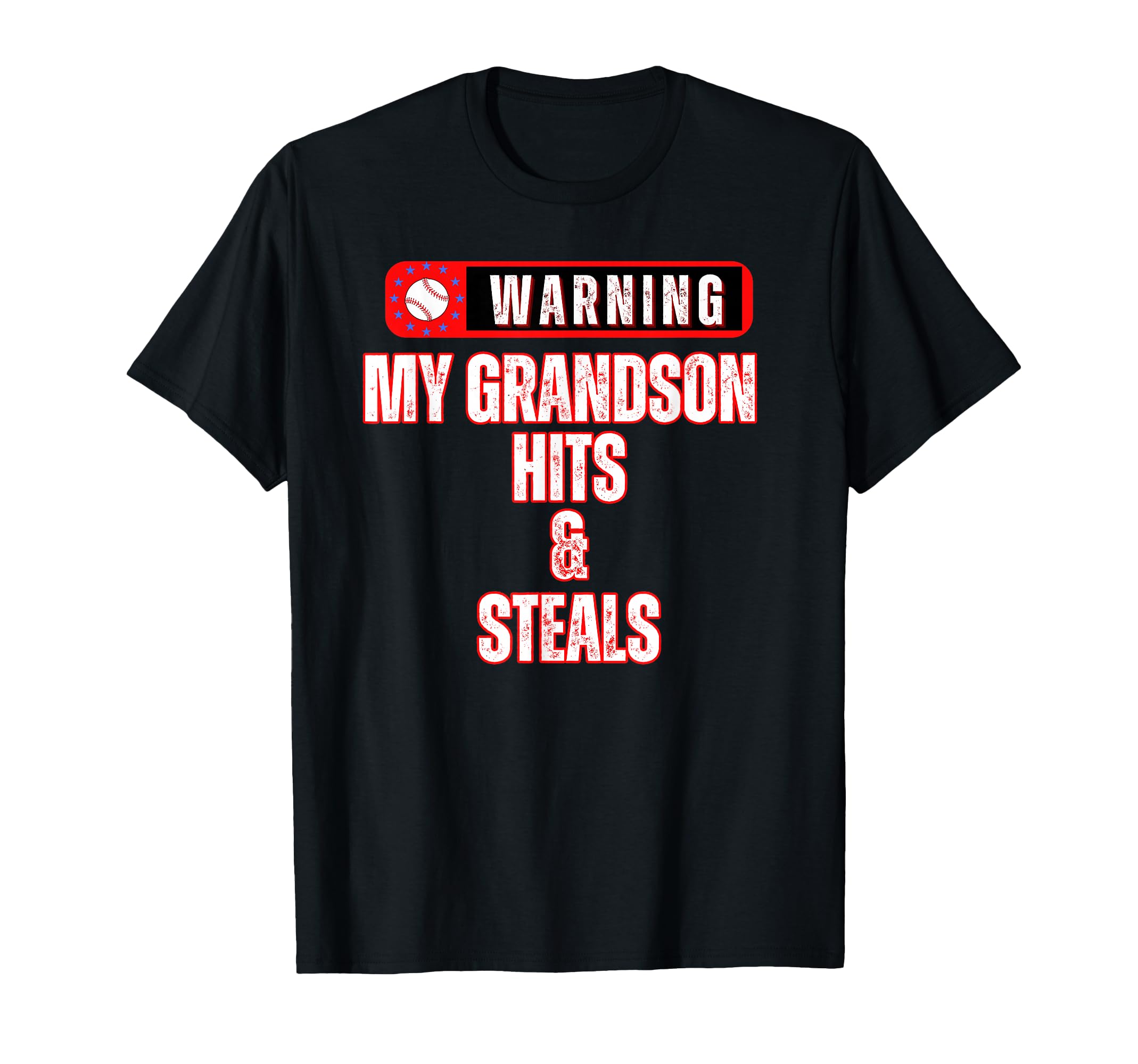 Warning My Grandson Hits Steals Funny T-Shirt - Graphic Print Unisex - T-Shirt, Sweatshirt, Hoodie