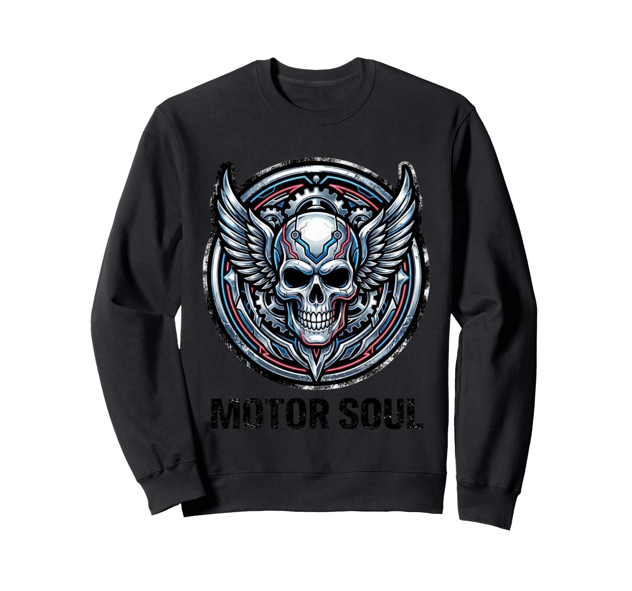 Motor Soul Y2K Grunge Mechanical Sweatshirt - Minimalist Print for Adults - T-Shirt, Sweatshirt, Hoodie