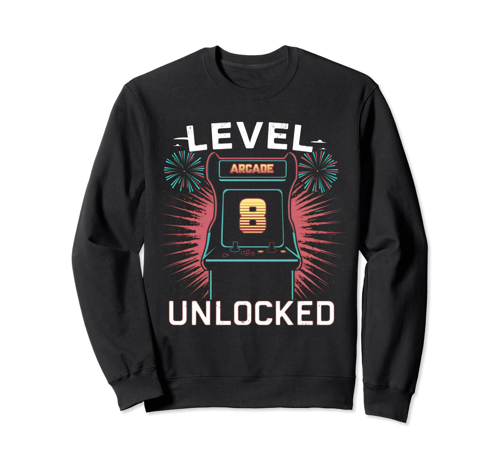 Level 8 Unlocked Video Game 8Th Sweatshirt - Custom Art Print for Adults - T-Shirt, Sweatshirt, Hoodie