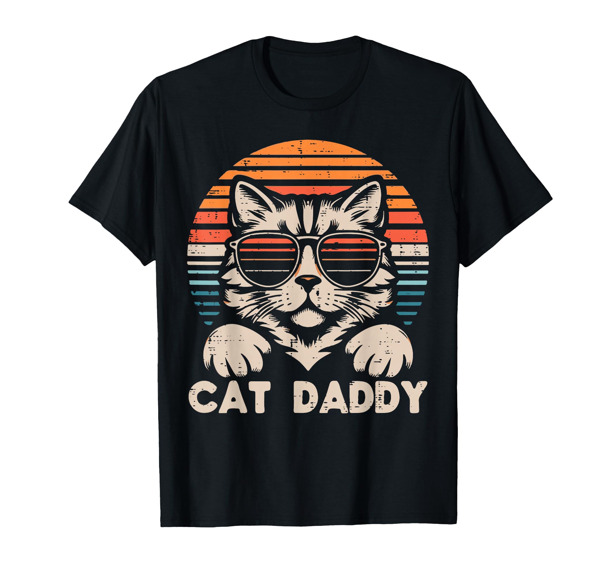 Cat Daddy Sunglasses Sunset Fur Dad Papa T-Shirt - Novelty Apparel Unisex - T-Shirt, Sweatshirt, Hoodie