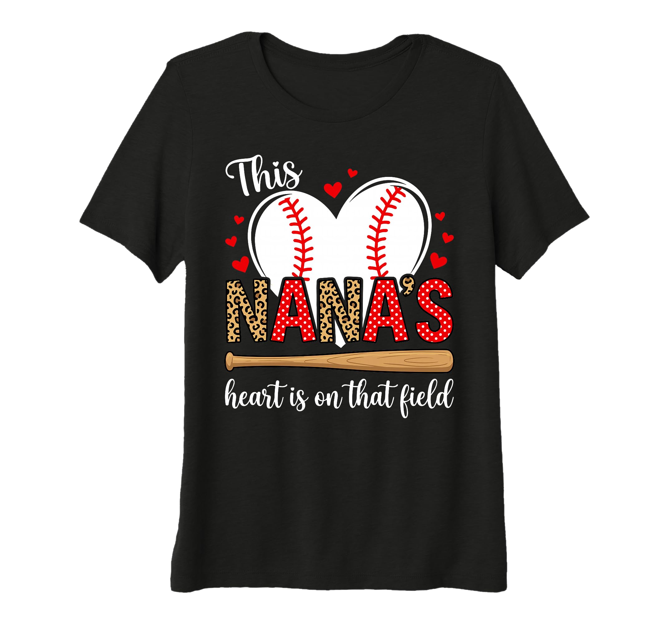 Womens Nanas Baseball Field Leopard T-Shirt - Custom Art Print Men Women - T-Shirt, Sweatshirt, Hoodie
