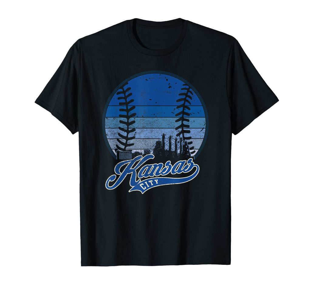 Kansas City Baseball American Us Flag T-Shirt - Casual Everyday Wear Unisex - T-Shirt, Sweatshirt, Hoodie