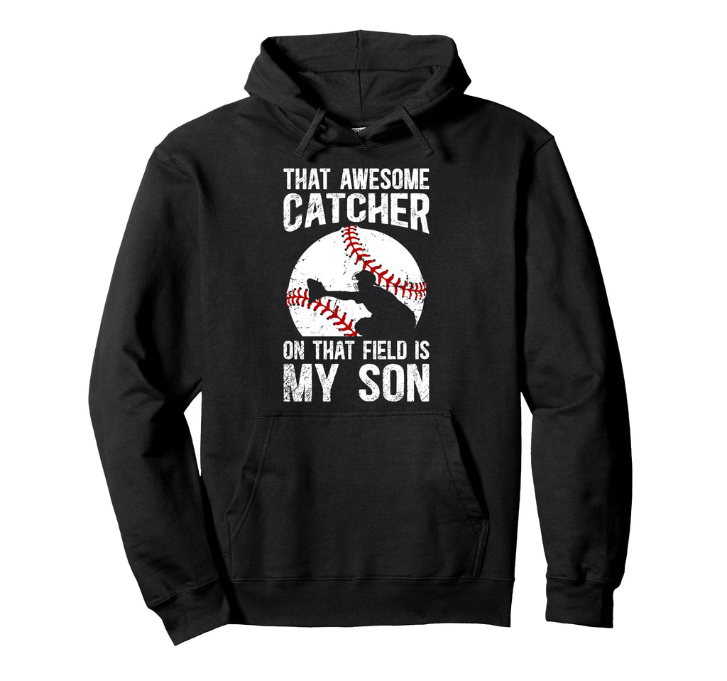 Baseball Catcher Mom Proud Baseball Hoodie - Unique Graphic Men Women - T-Shirt, Sweatshirt, Hoodie