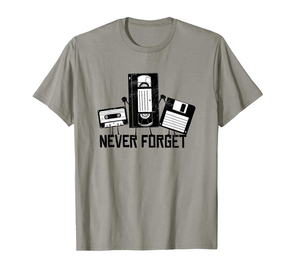 Never Forget Vcr Cassette Tape Floppy T-Shirt - Trendy Graphic Men Women - T-Shirt, Sweatshirt, Hoodie