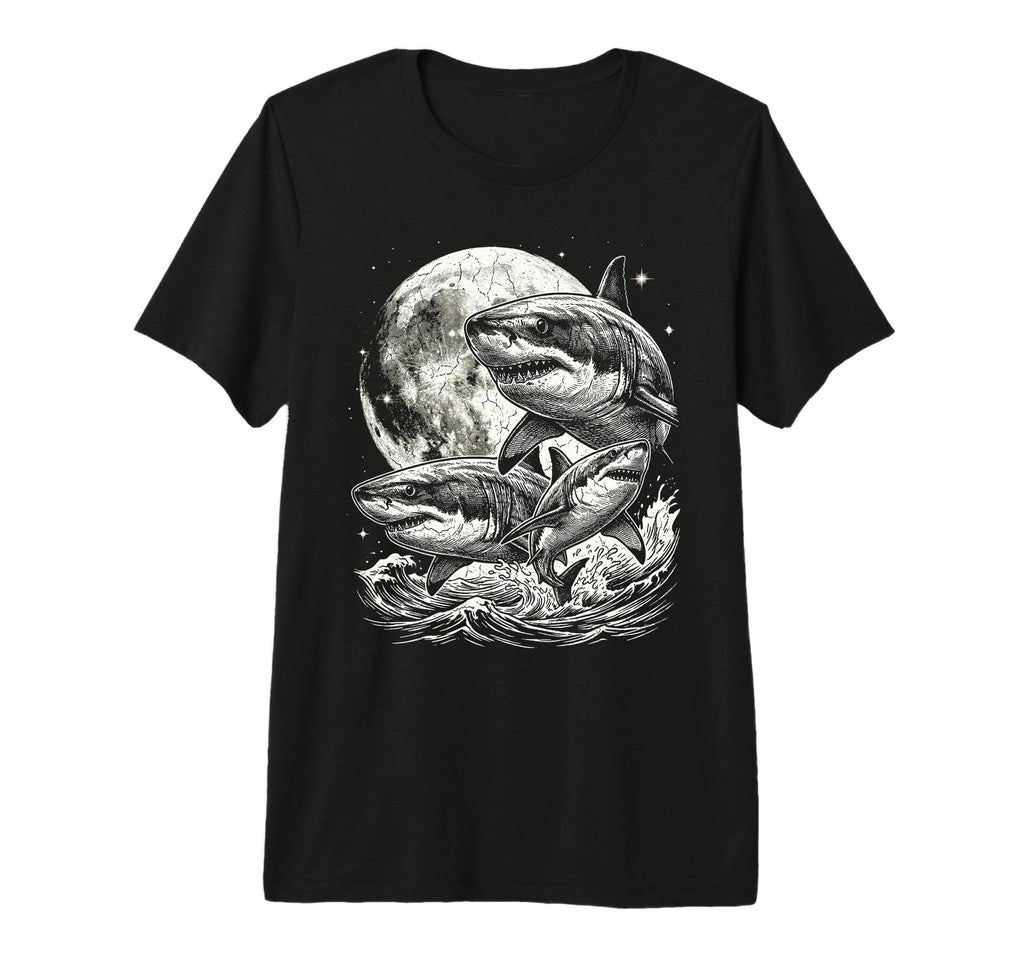 Shark 90S Aesthetic Y2K Shark Tri T-Shirt - Minimalist Print Men Women - T-Shirt, Sweatshirt, Hoodie