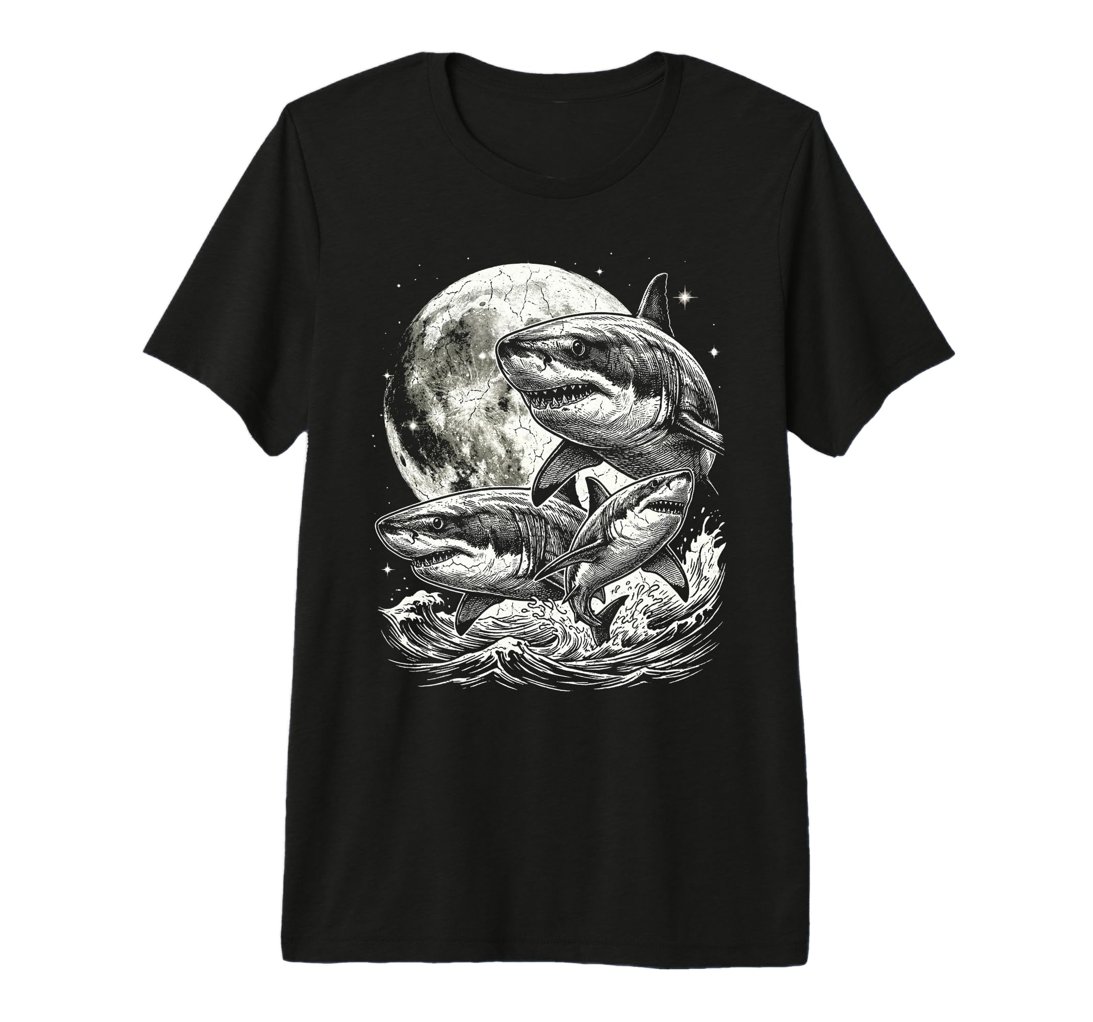 Shark 90S Aesthetic Y2K Shark Tri T-Shirt - Minimalist Print Men Women - T-Shirt, Sweatshirt, Hoodie