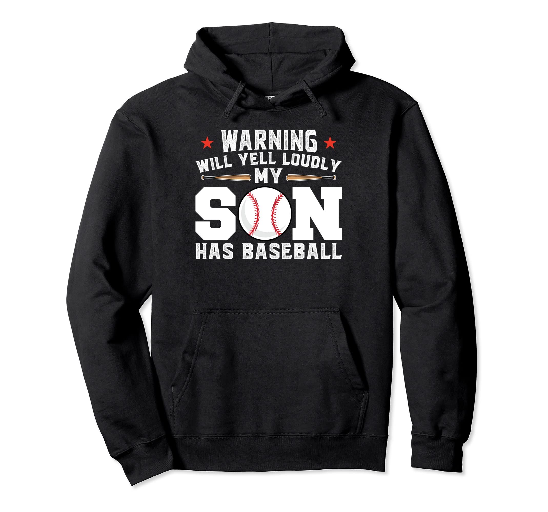 Warning Will Yell Son Has Baseball Hoodie - Streetwear Style Unisex - T-Shirt, Sweatshirt, Hoodie