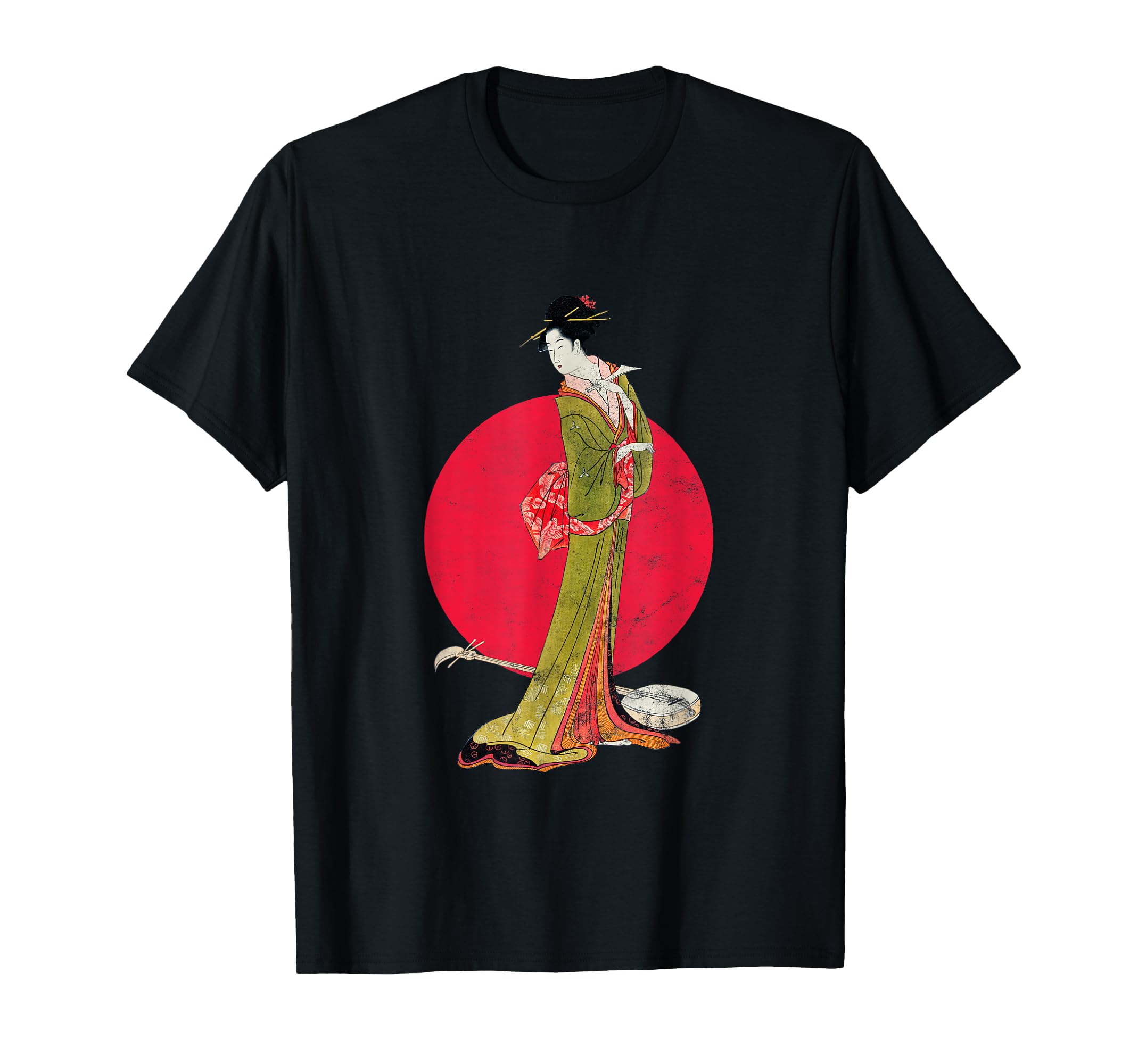 Geisha Distressed T-Shirt - Fun Novelty Design Men Women - T-Shirt, Sweatshirt, Hoodie