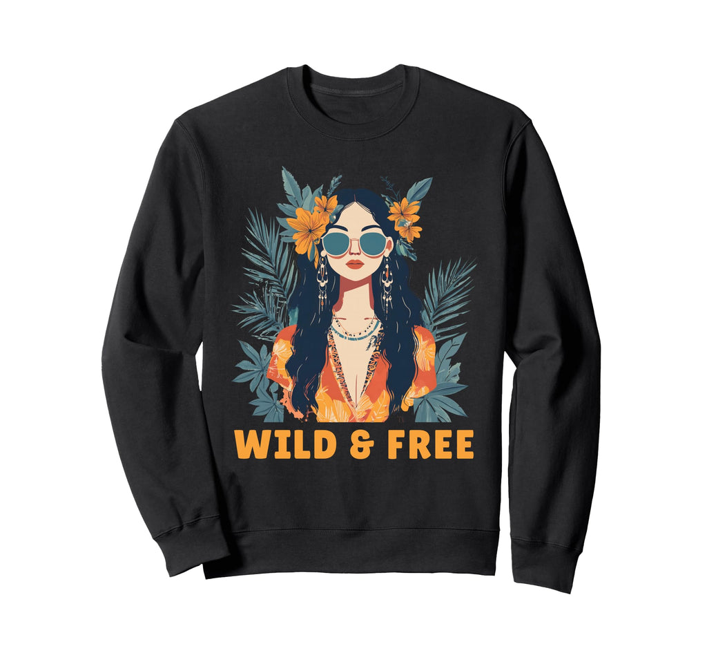 Wild And Free Bohemian Boho Hippie Sweatshirt - Fun Novelty Design Unisex - T-Shirt, Sweatshirt, Hoodie