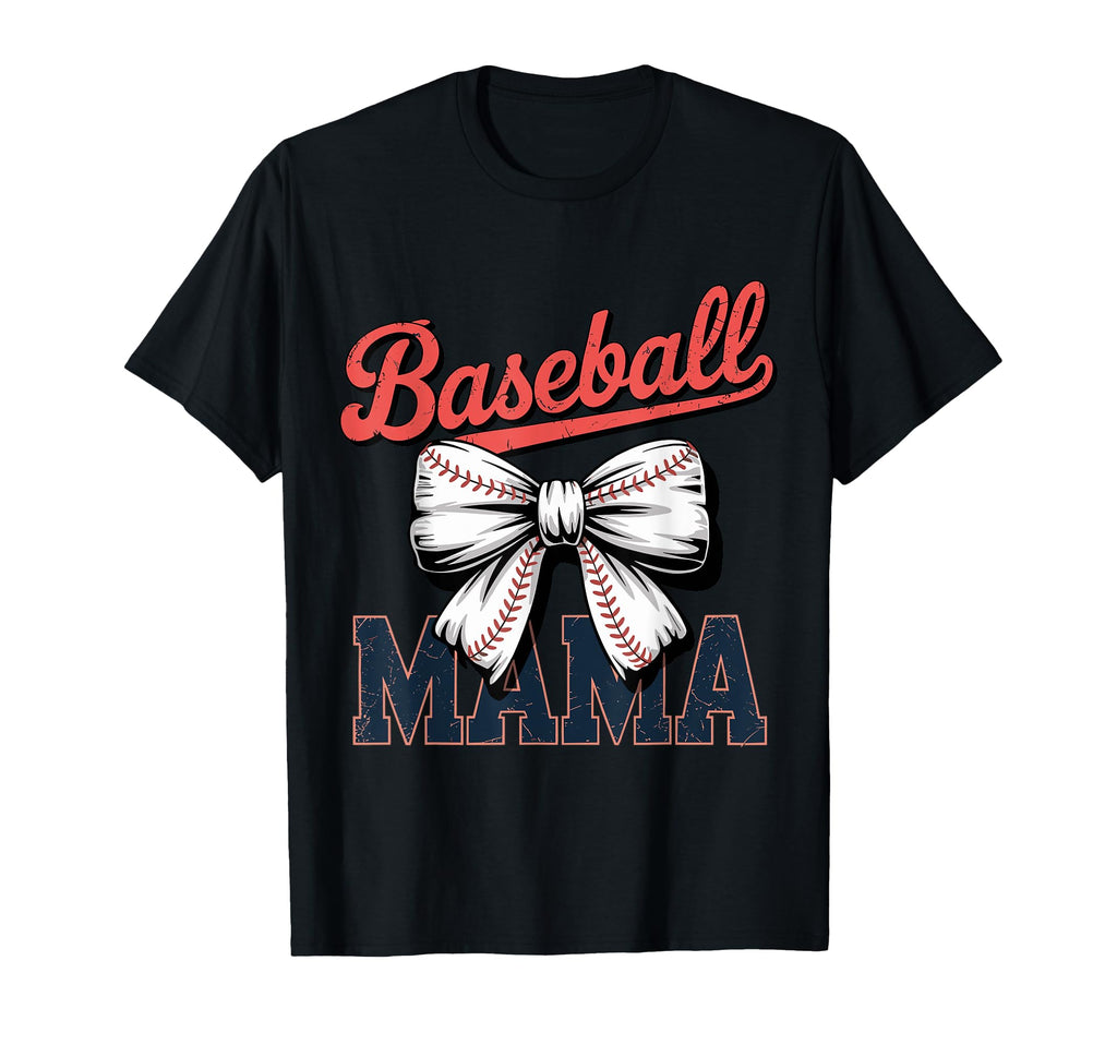 Coquette Bow Baseball Mama Sports Mom T-Shirt - Aesthetic Graphic Unisex - T-Shirt, Sweatshirt, Hoodie