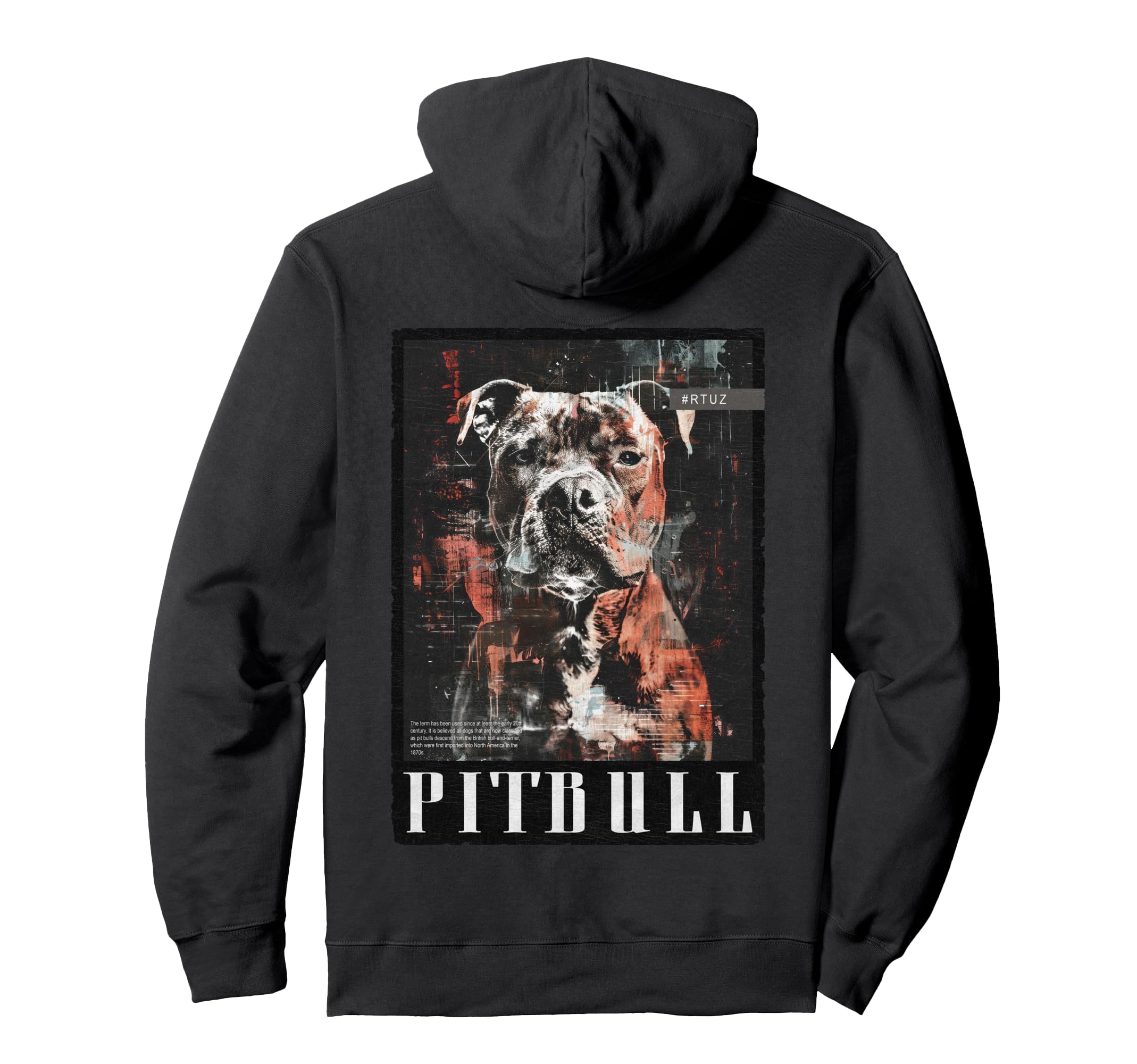 Back Y2K Streetwear Dog Pit Bull Hoodie - Unique Graphic Unisex - T-Shirt, Sweatshirt, Hoodie