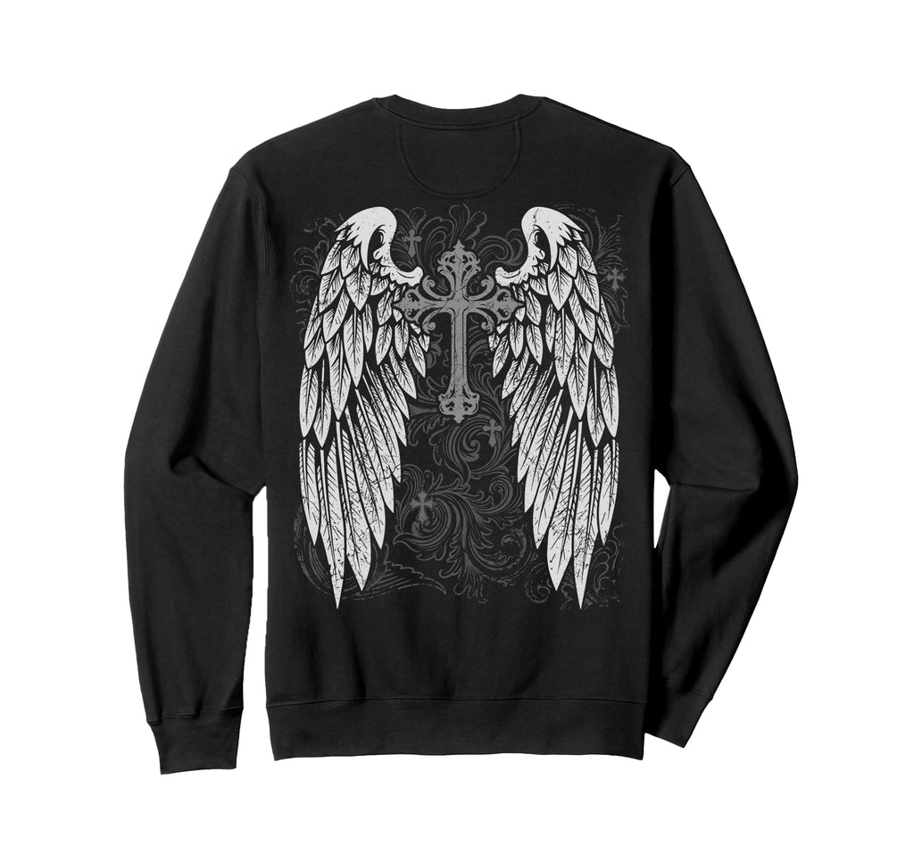 Grunge Wings Angel Back Cross Y2K Sweatshirt - Trendy Graphic Men Women - T-Shirt, Sweatshirt, Hoodie