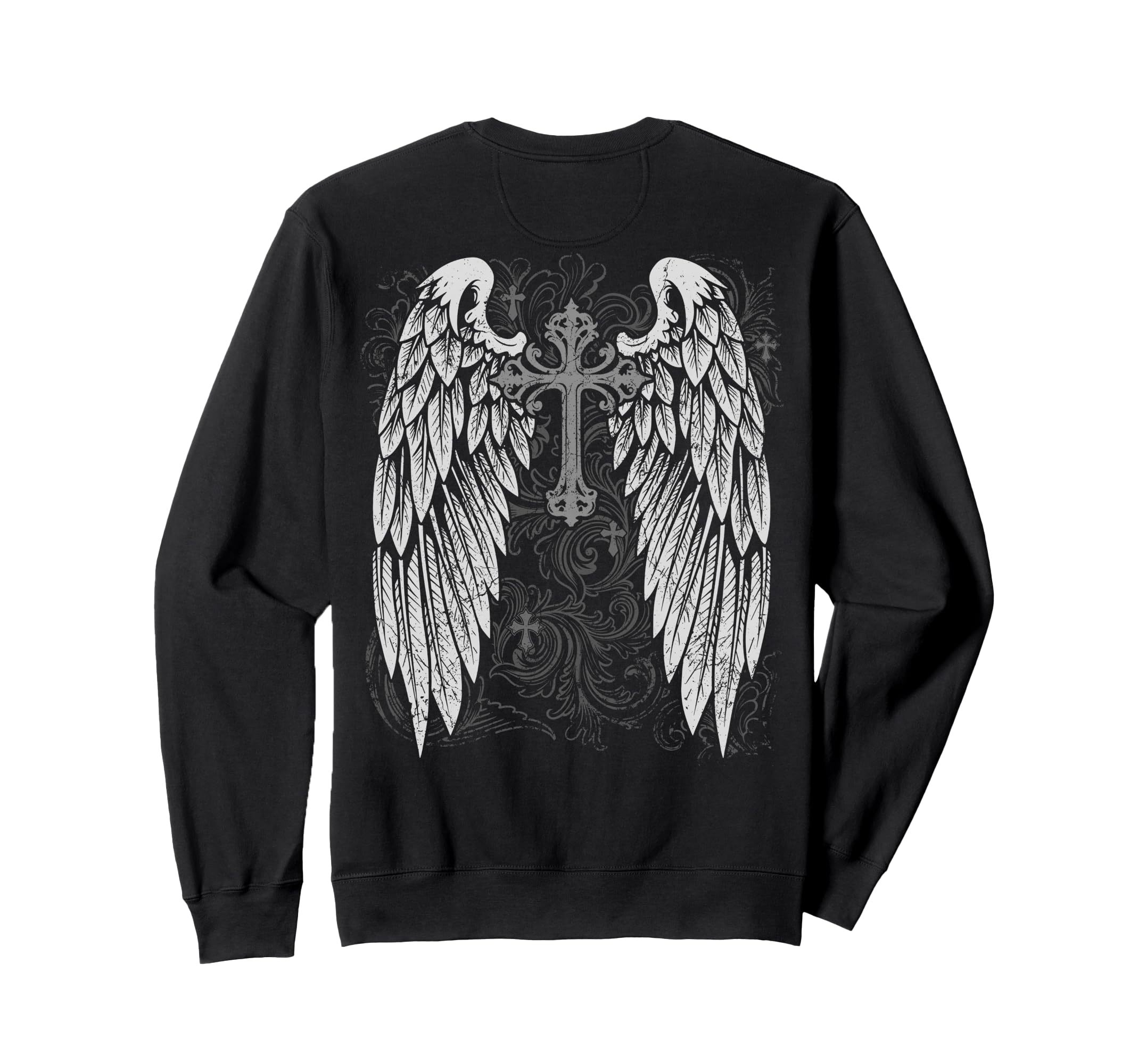 Grunge Wings Angel Back Cross Y2K Sweatshirt - Trendy Graphic Men Women - T-Shirt, Sweatshirt, Hoodie