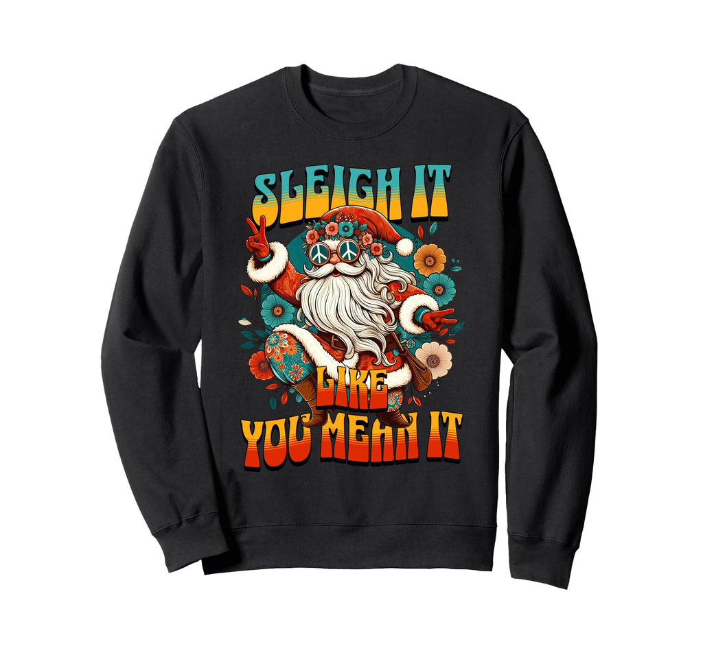 Groovy Gypsy Santa Boho Hippie Sweatshirt - Unique Graphic Men Women - T-Shirt, Sweatshirt, Hoodie