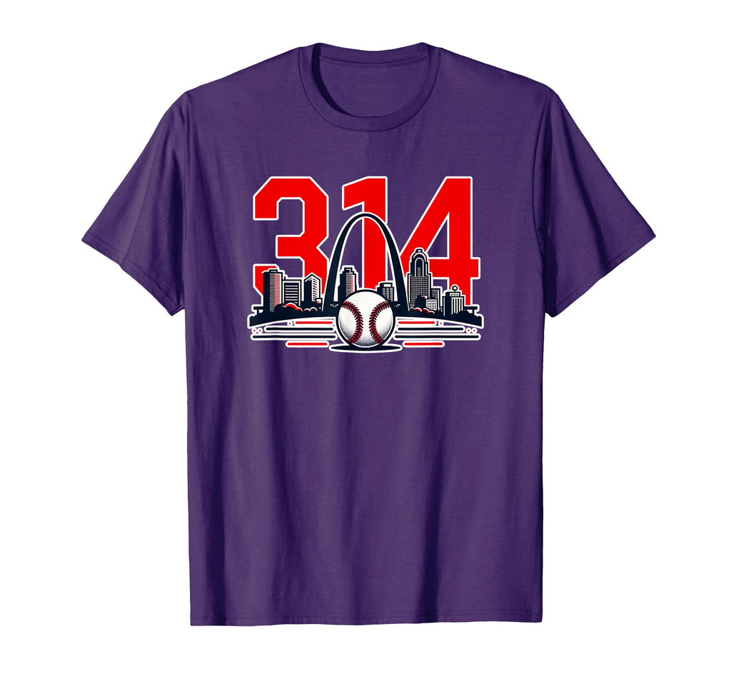 St Louis 314 Baseball And Arch T-Shirt - Fun Novelty Design Men Women - T-Shirt, Sweatshirt, Hoodie