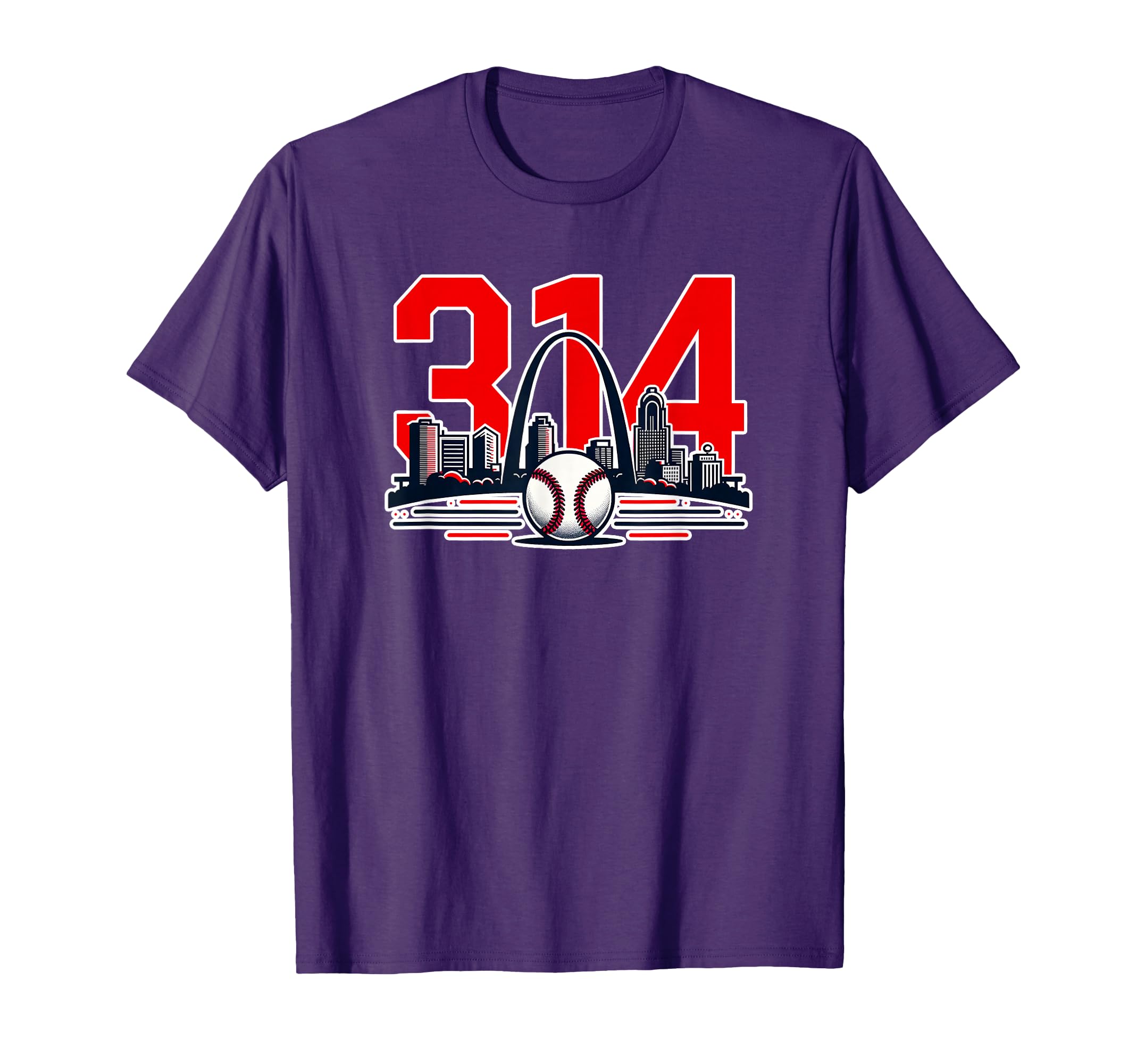 St Louis 314 Baseball And Arch T-Shirt - Fun Novelty Design Men Women - T-Shirt, Sweatshirt, Hoodie