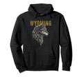 Wyoming Usa Wolf Distressed Hoodie - Custom Art Print Men Women - T-Shirt, Sweatshirt, Hoodie