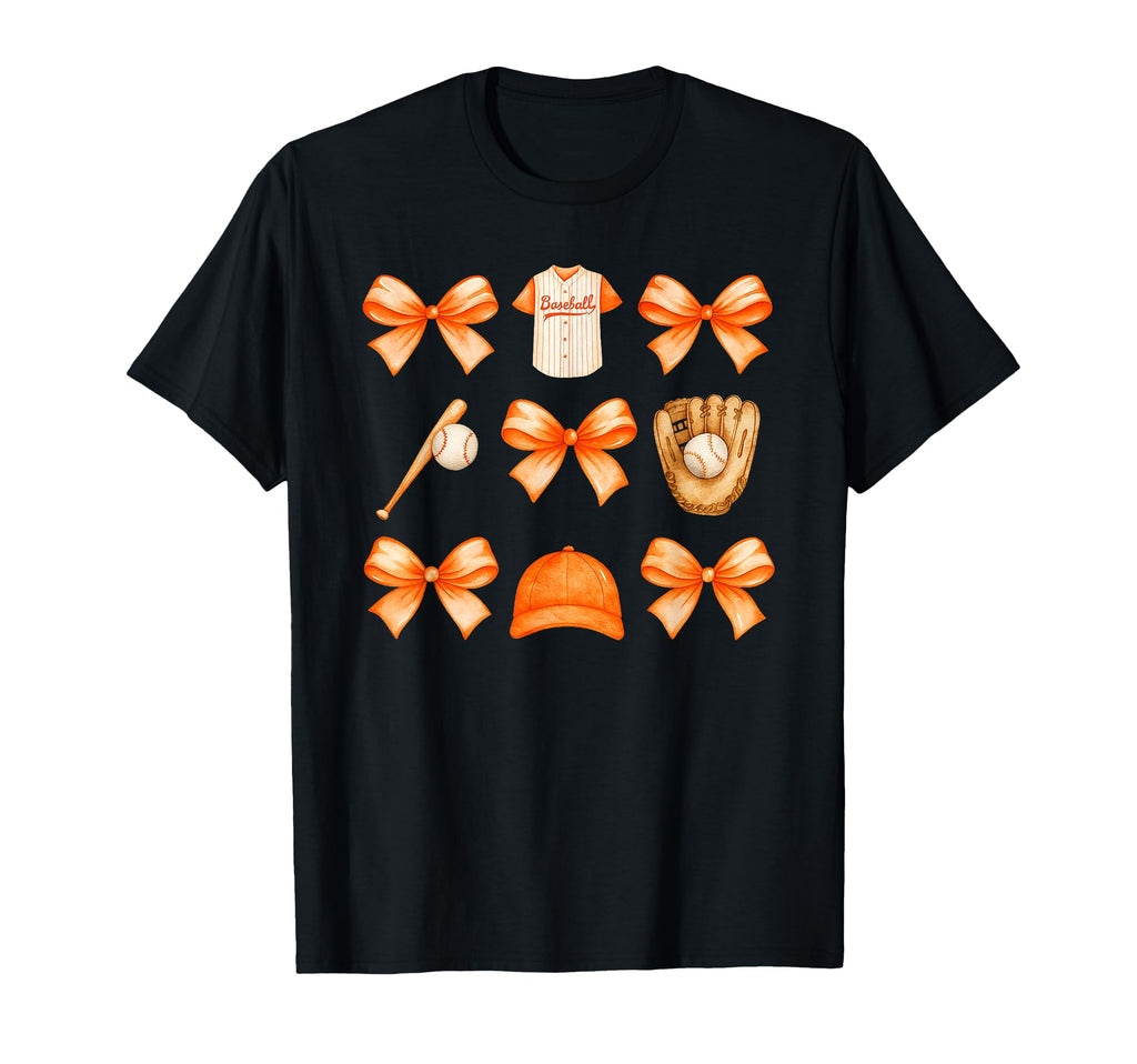 Coquette Bow Baseball Game Day Cheer T-Shirt - Aesthetic Graphic Unisex - T-Shirt, Sweatshirt, Hoodie