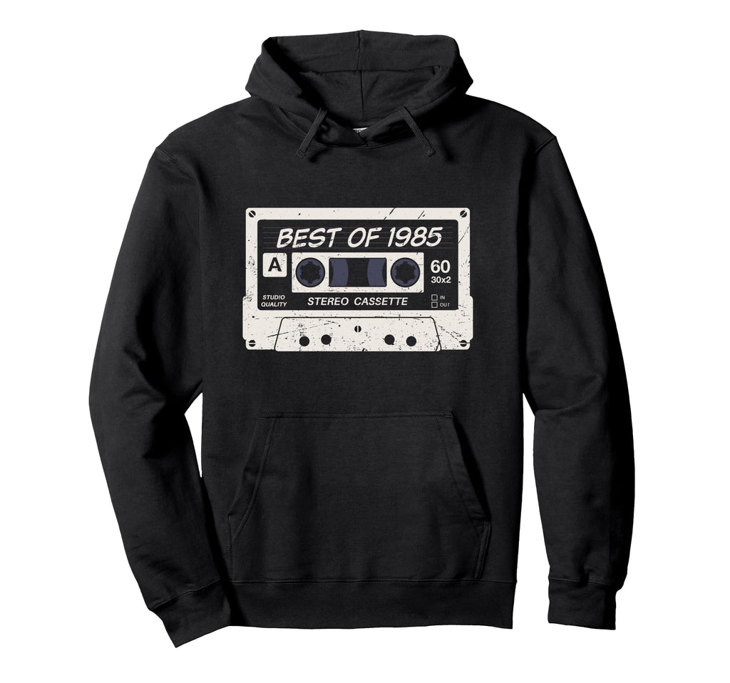 Mixtape Birthday Best 1985 Cassette Hoodie - Minimalist Print for Adults - T-Shirt, Sweatshirt, Hoodie