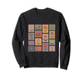 Postage Stamp Boho Flowers Sweatshirt - Fun Novelty Design for Adults - T-Shirt, Sweatshirt, Hoodie