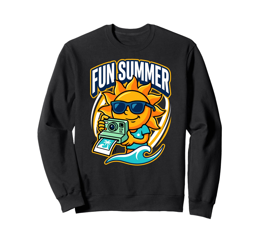 Fun Summer Sun Beach Vacation Camera Sweatshirt - Minimalist Print Unisex - T-Shirt, Sweatshirt, Hoodie