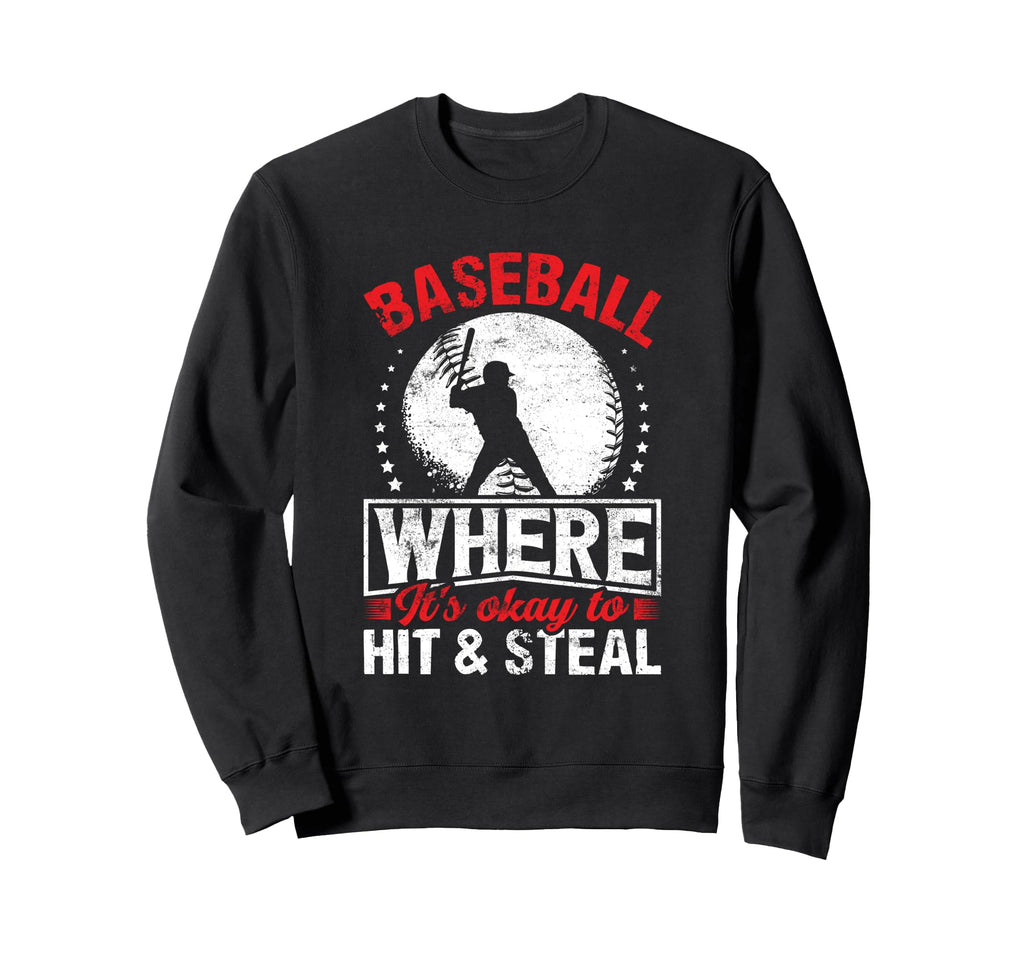 Funny Baseball Sport Baseball Sweatshirt - Fun Novelty Design for Adults - T-Shirt, Sweatshirt, Hoodie