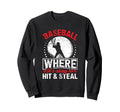 Funny Baseball Sport Baseball Sweatshirt - Fun Novelty Design for Adults - T-Shirt, Sweatshirt, Hoodie