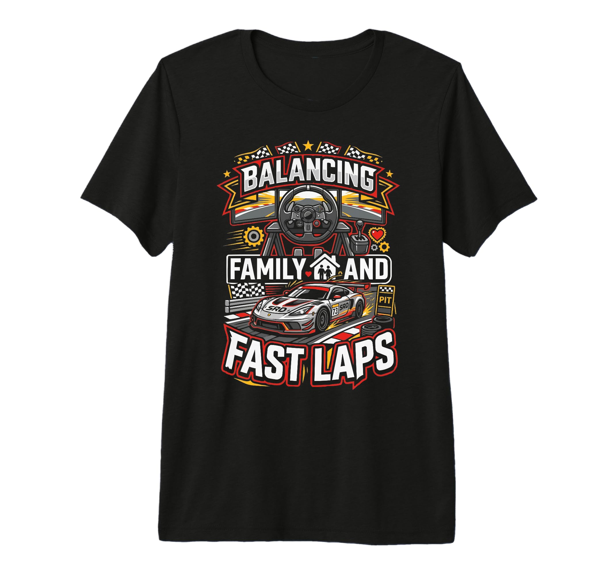 Mens Sim Racing Dad Virtual Racing T-Shirt - Aesthetic Graphic for Adults - T-Shirt, Sweatshirt, Hoodie