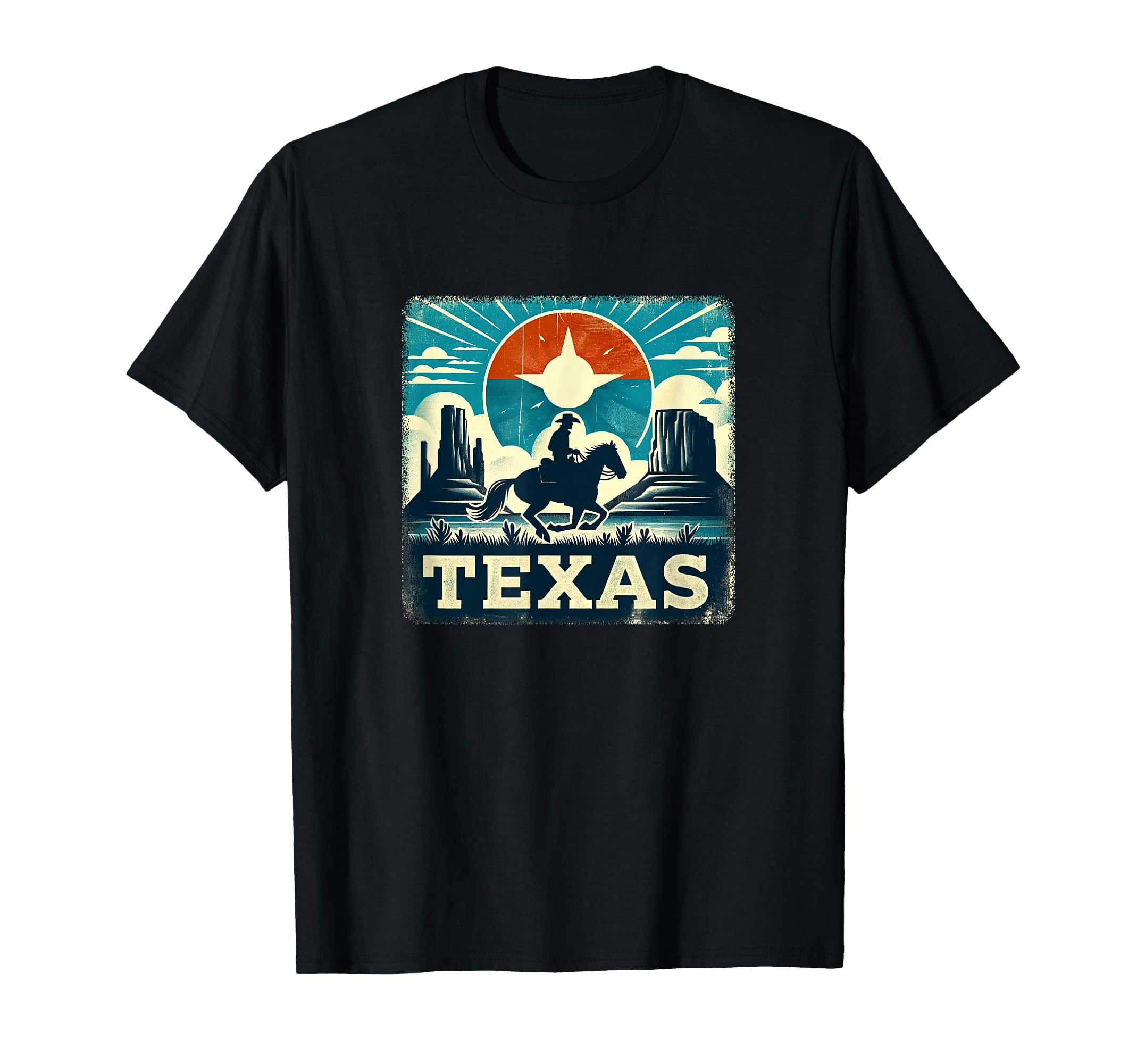 Texas Cowboy Rustic T-Shirt - Unique Graphic Unisex - T-Shirt, Sweatshirt, Hoodie