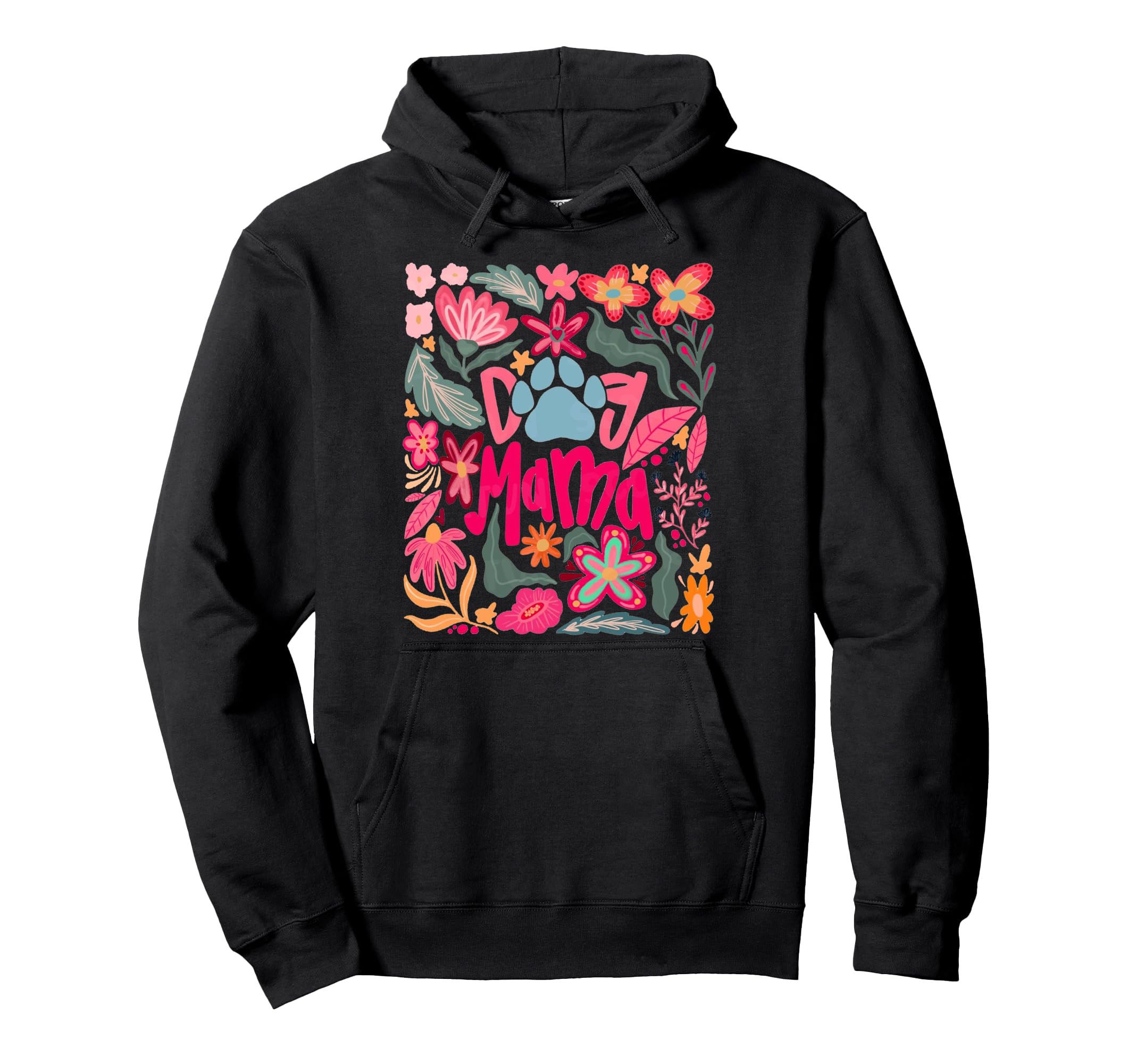 Dog Mama Boho Dog Mom Flower Hoodie - Casual Everyday Wear Unisex - T-Shirt, Sweatshirt, Hoodie