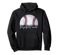 Baseball Mom Mothers Day Distressed Hoodie - Minimalist Print Men Women - T-Shirt, Sweatshirt, Hoodie