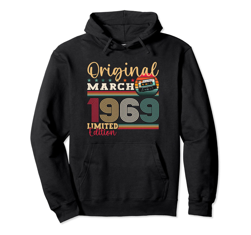 55Th Birthday Gift March 1969 Cassette Hoodie - Graphic Print Unisex - T-Shirt, Sweatshirt, Hoodie